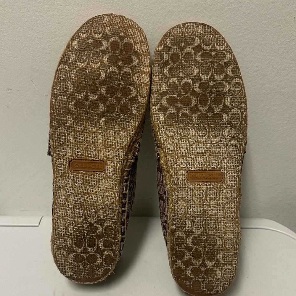 Coach signature jacquard espadrille flats. Brown Espadrille, Soft padded in sole - Picture 3 of 10